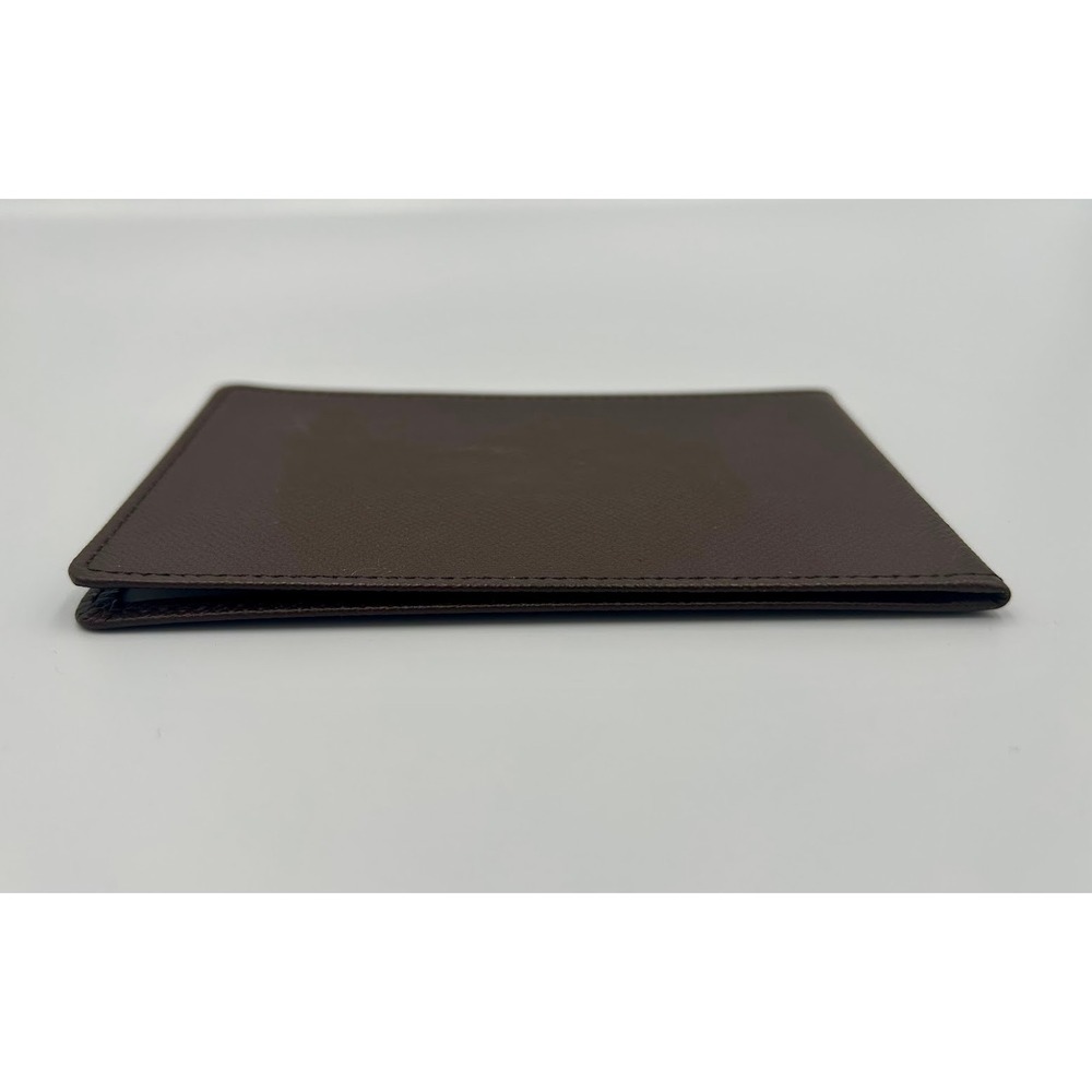 Louis Vuitton Taiga Leather Bifold ID Card Holder Brown Wallet with COA - Picture 7 of 9